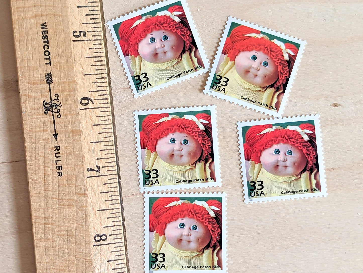 Cabbage Patch Kids Stamps, Set of 5, Vintage Unused USPS 33 Cent Postage Stamps, 1980s Celebrate the Century Stamps 1998, Gummed