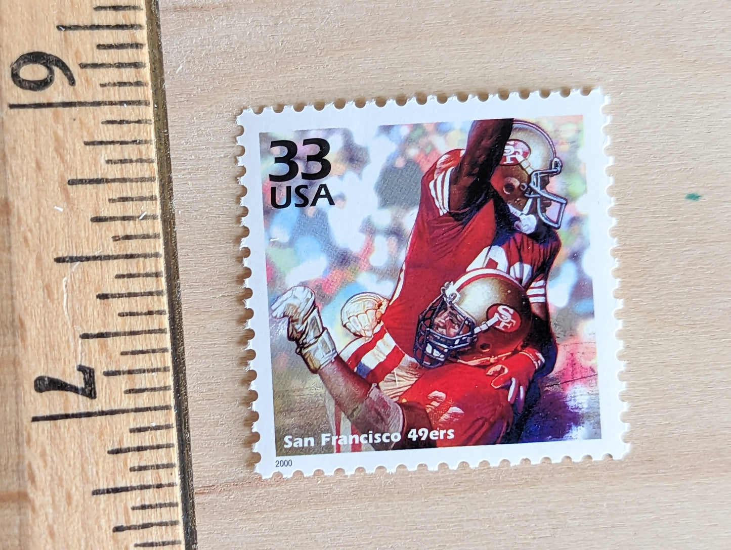 San Fransico 49ers Stamps, Set of 5, Vintage Unused USPS 33 Cent Postage Stamps, 1980s Celebrate the Century Stamps 1998, Gummed