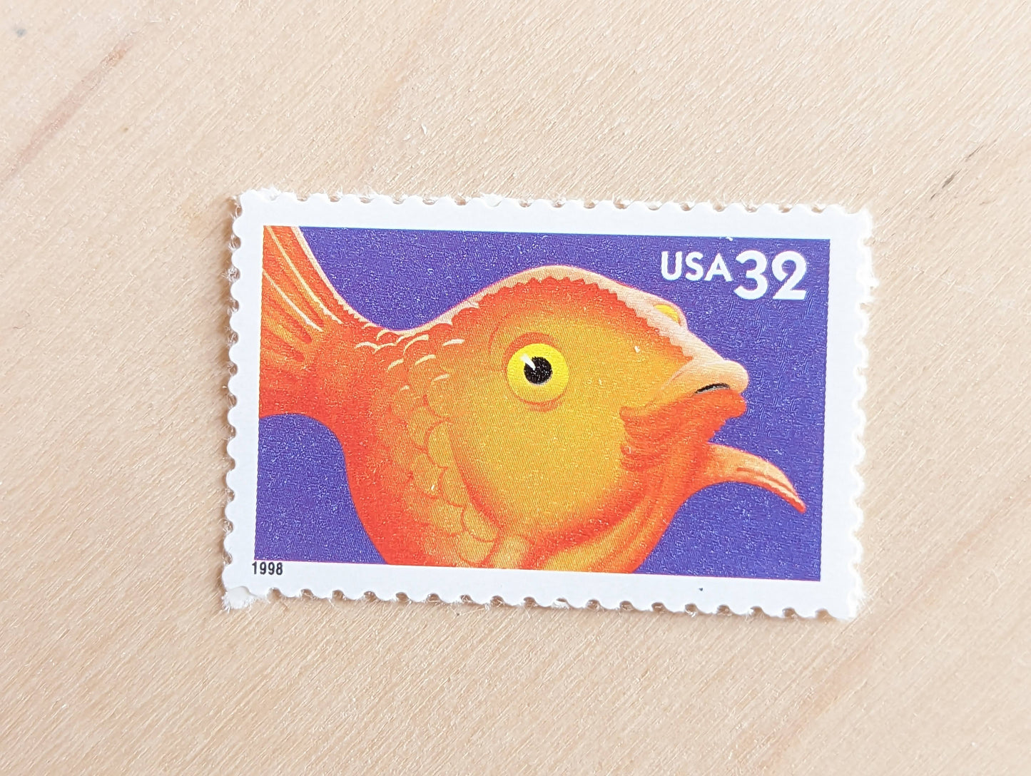 Fish Bright Eyes Stamps, Set of 5, Vintage Unused USPS 32 Cent Postage Stamps, Bright Eyes 1998, Gummed