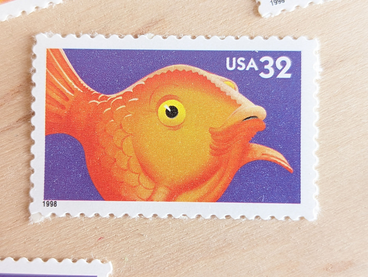 Fish Bright Eyes Stamps, Set of 5, Vintage Unused USPS 32 Cent Postage Stamps, Bright Eyes 1998, Gummed