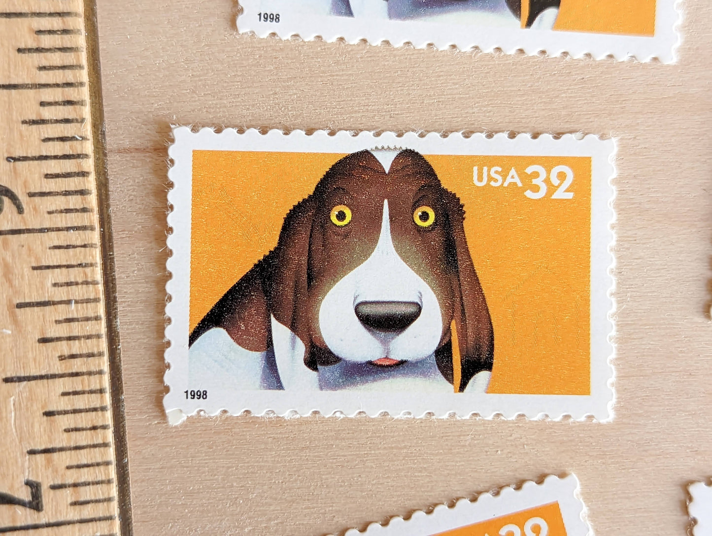 Dog Bright Eyes Stamps, Set of 5, Vintage Unused USPS 32 Cent Postage Stamps, Bright Eyes 1998, Gummed