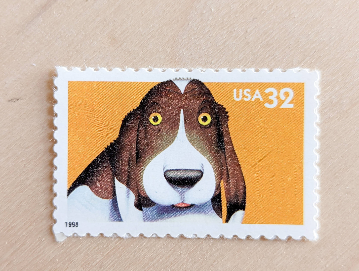 Dog Bright Eyes Stamps, Set of 5, Vintage Unused USPS 32 Cent Postage Stamps, Bright Eyes 1998, Gummed