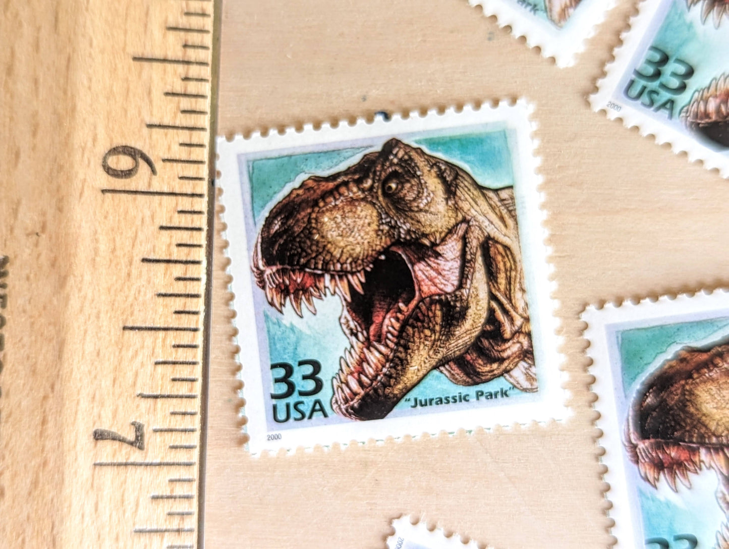 Jurassic Park Stamps, Set of 5, Vintage Unused USPS 33 Cent Postage Stamps, 1990s Celebrate the Century Stamps 1998–2000, Gummed