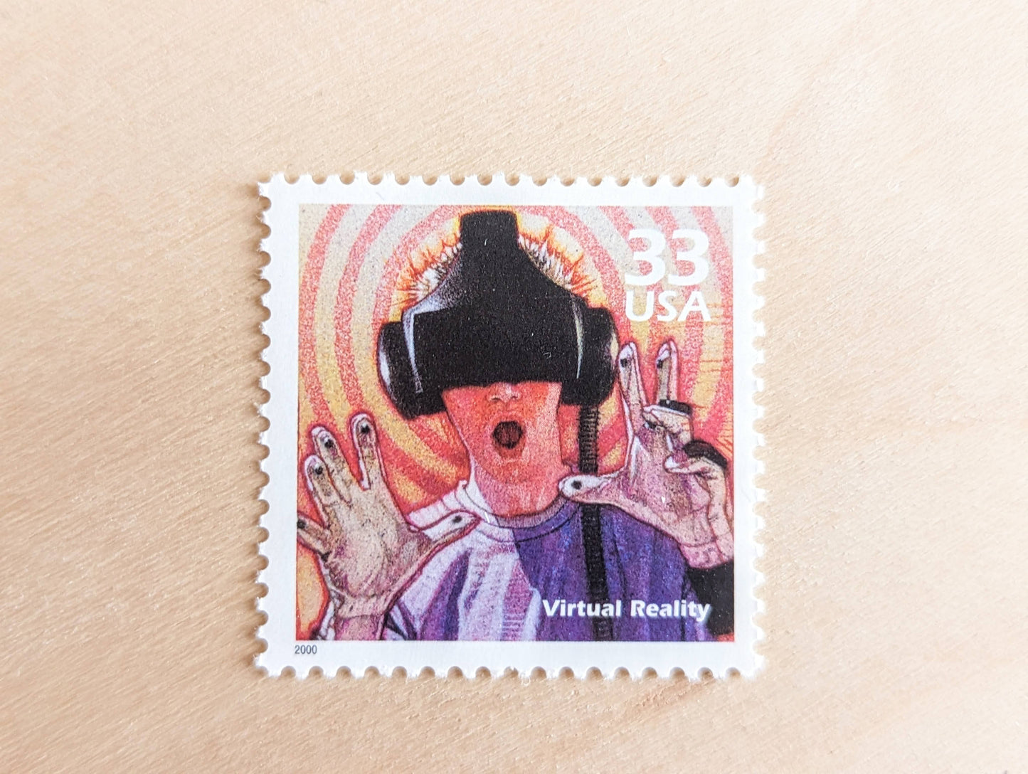 Virtual Reality Stamps, Set of 5, Vintage Unused USPS 33 Cent Postage Stamps, 1990s Celebrate the Century Stamps 1998–2000, Gummed