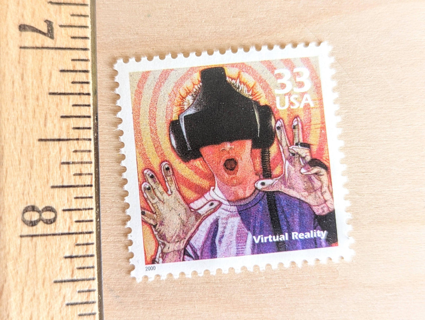 Virtual Reality Stamps, Set of 5, Vintage Unused USPS 33 Cent Postage Stamps, 1990s Celebrate the Century Stamps 1998–2000, Gummed