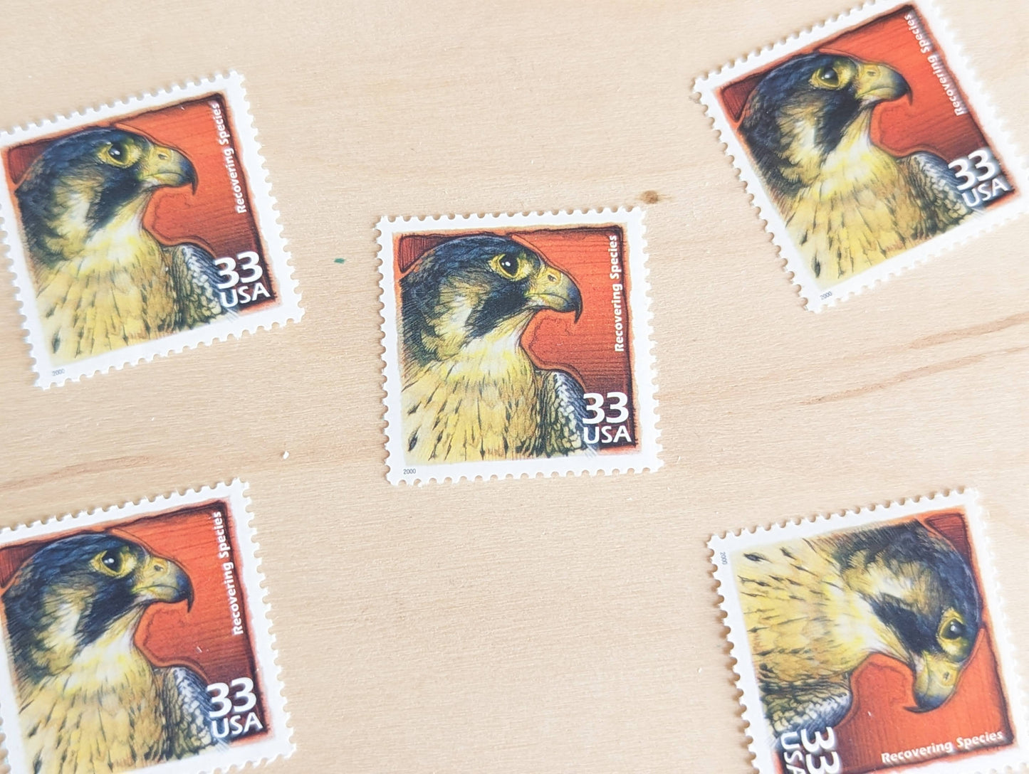 Recovery of Endangered Animals Stamps, Set of 5, Vintage Unused USPS 33 Cent Postage Stamps, 1990s Celebrate the Century Stamps 1998–2000, Gummed