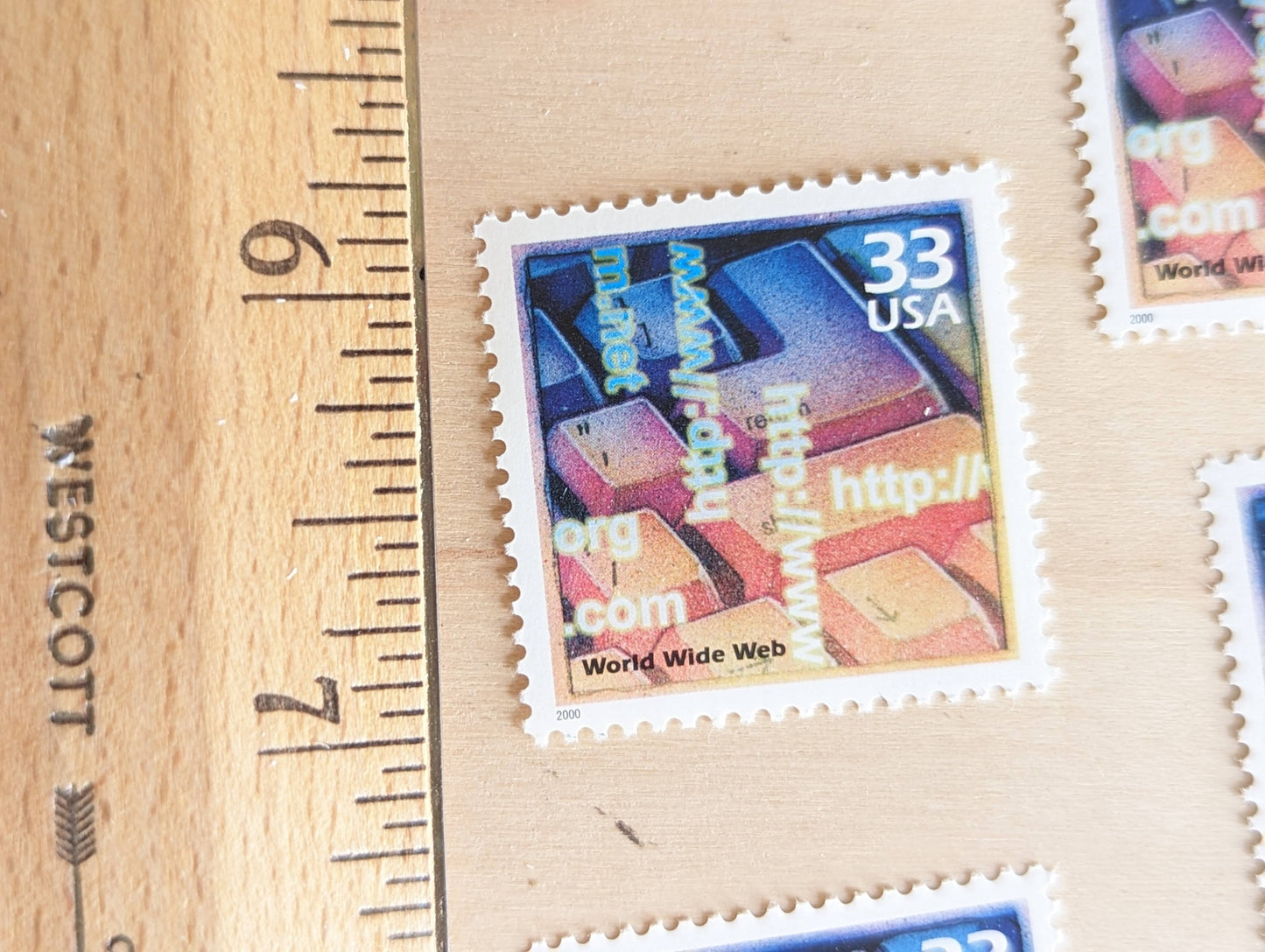 World Wide Web Stamps, Set of 5, Vintage Unused USPS 33 Cent Postage Stamps, 1990s Celebrate the Century Stamps 1998–2000, Gummed