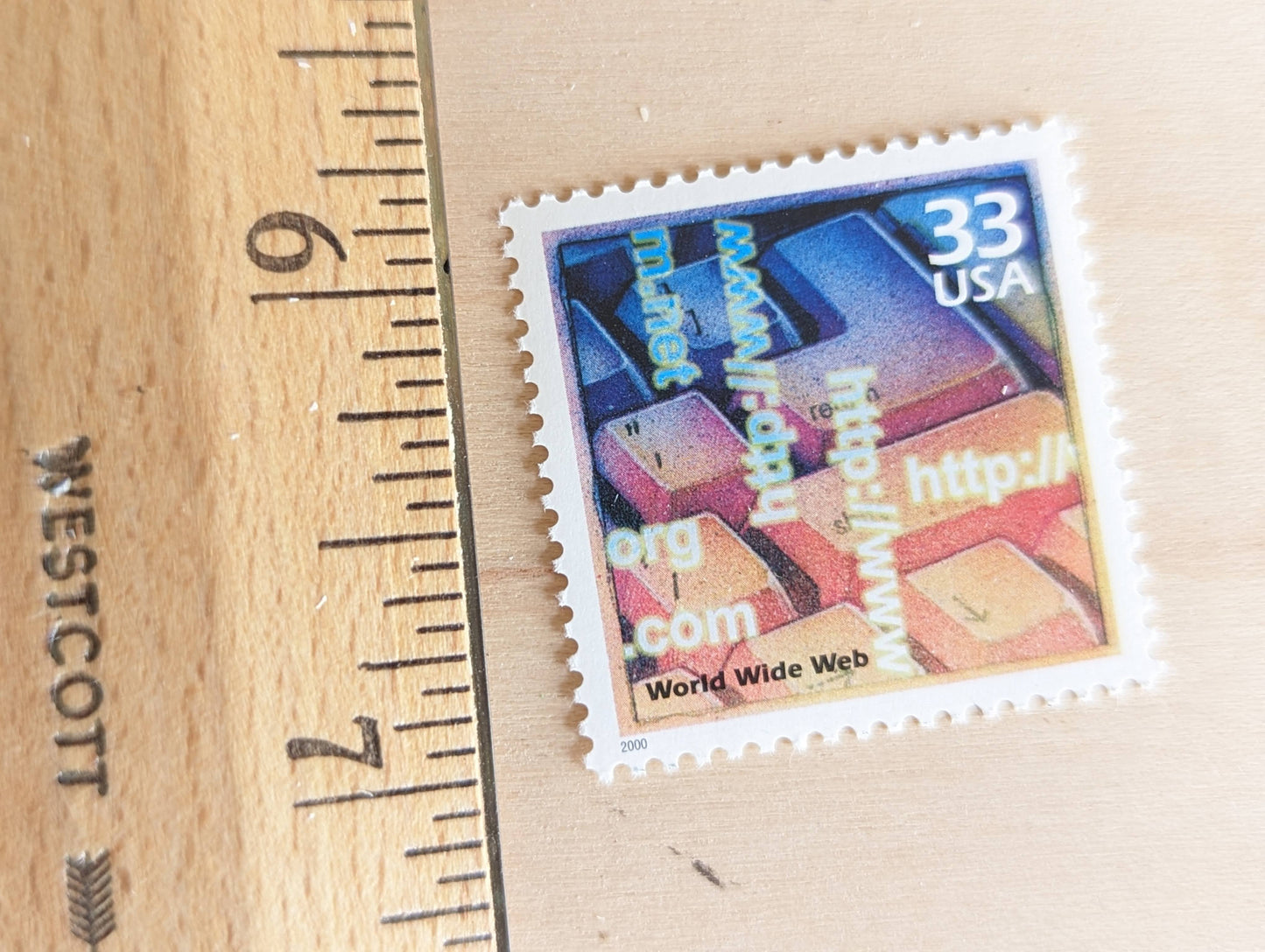 World Wide Web Stamps, Set of 5, Vintage Unused USPS 33 Cent Postage Stamps, 1990s Celebrate the Century Stamps 1998–2000, Gummed