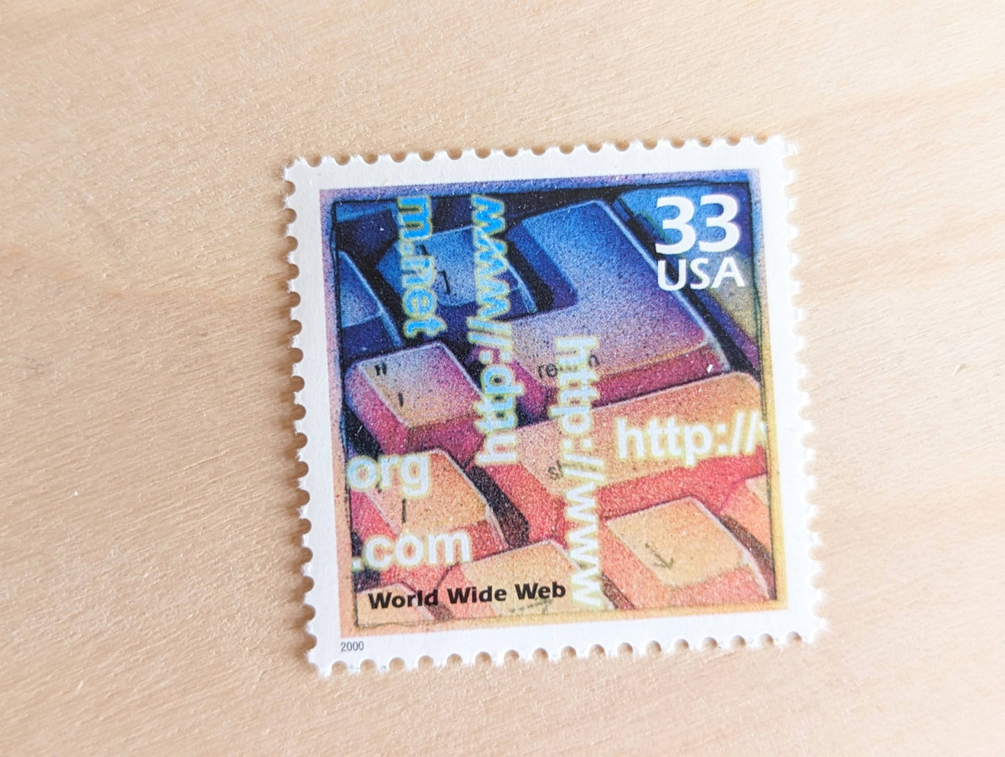 World Wide Web Stamps, Set of 5, Vintage Unused USPS 33 Cent Postage Stamps, 1990s Celebrate the Century Stamps 1998–2000, Gummed