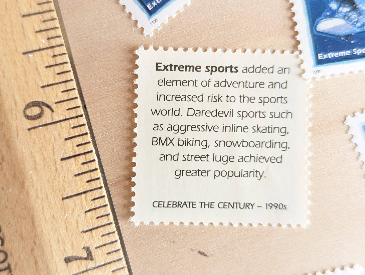 Extreme Sports Stamps, Set of 5, Vintage Unused USPS 33 Cent Postage Stamps, 1990s Celebrate the Century Stamps 1998–2000, Gummed