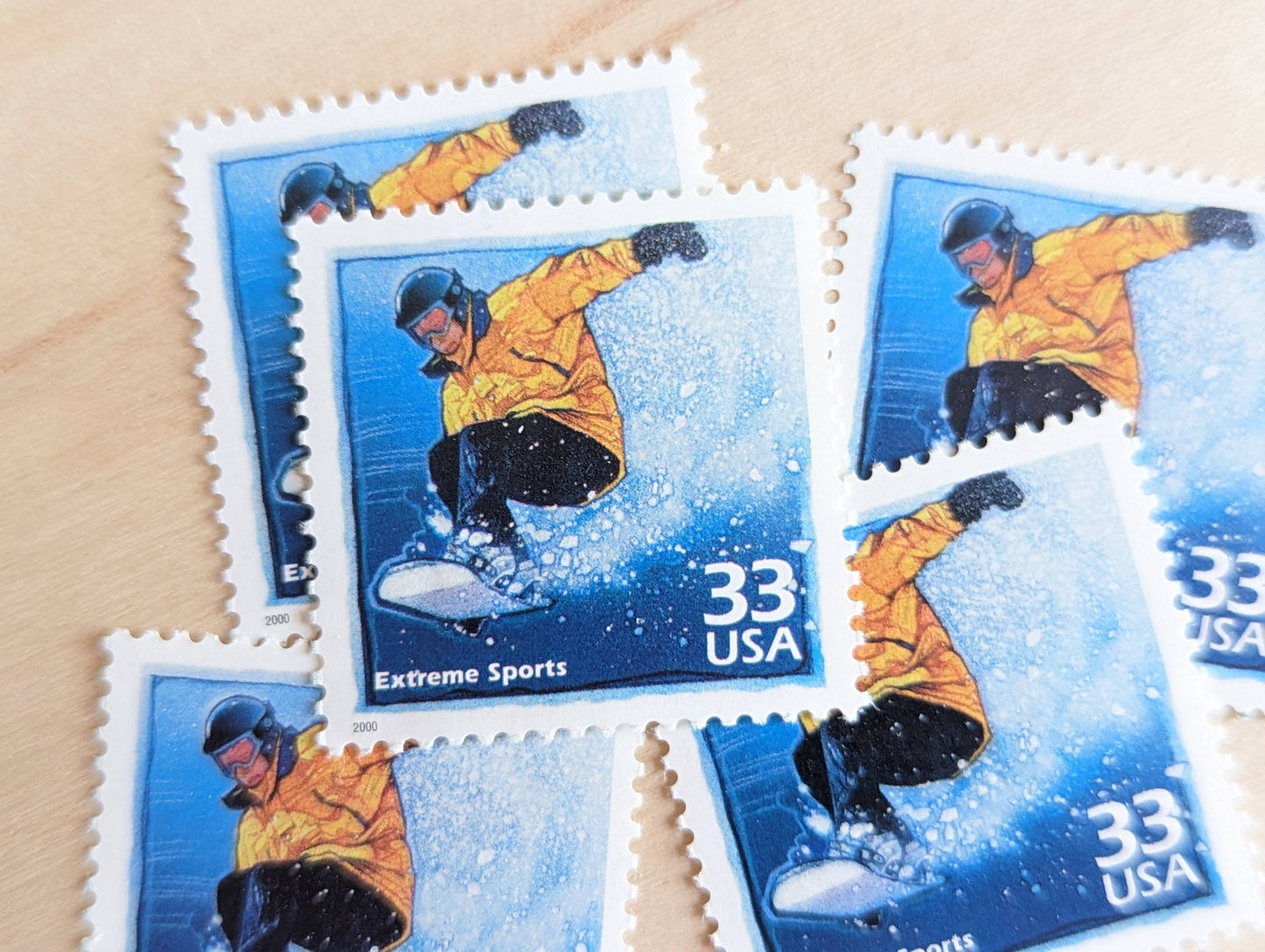 Extreme Sports Stamps, Set of 5, Vintage Unused USPS 33 Cent Postage Stamps, 1990s Celebrate the Century Stamps 1998–2000, Gummed