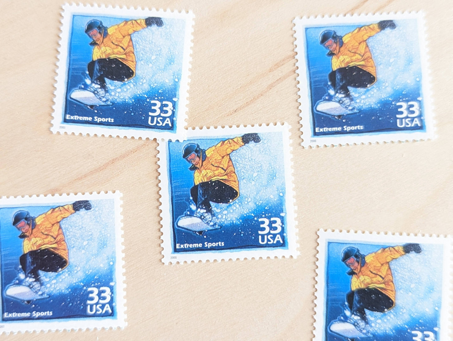 Extreme Sports Stamps, Set of 5, Vintage Unused USPS 33 Cent Postage Stamps, 1990s Celebrate the Century Stamps 1998–2000, Gummed