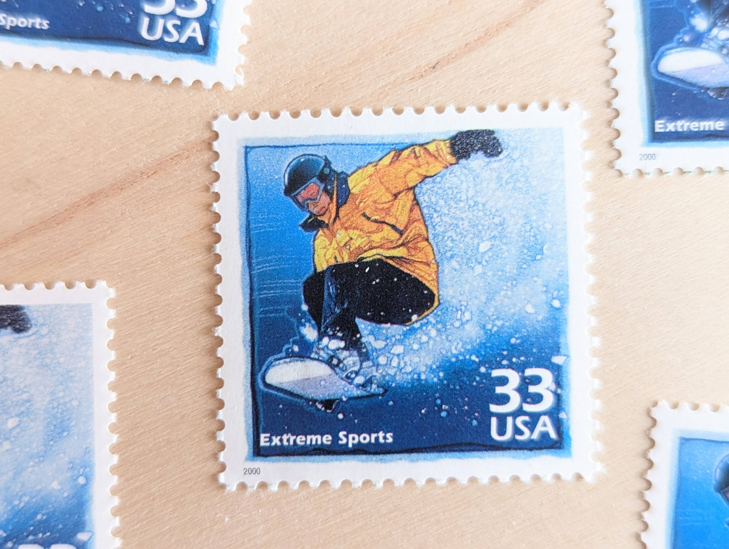 Extreme Sports Stamps, Set of 5, Vintage Unused USPS 33 Cent Postage Stamps, 1990s Celebrate the Century Stamps 1998–2000, Gummed