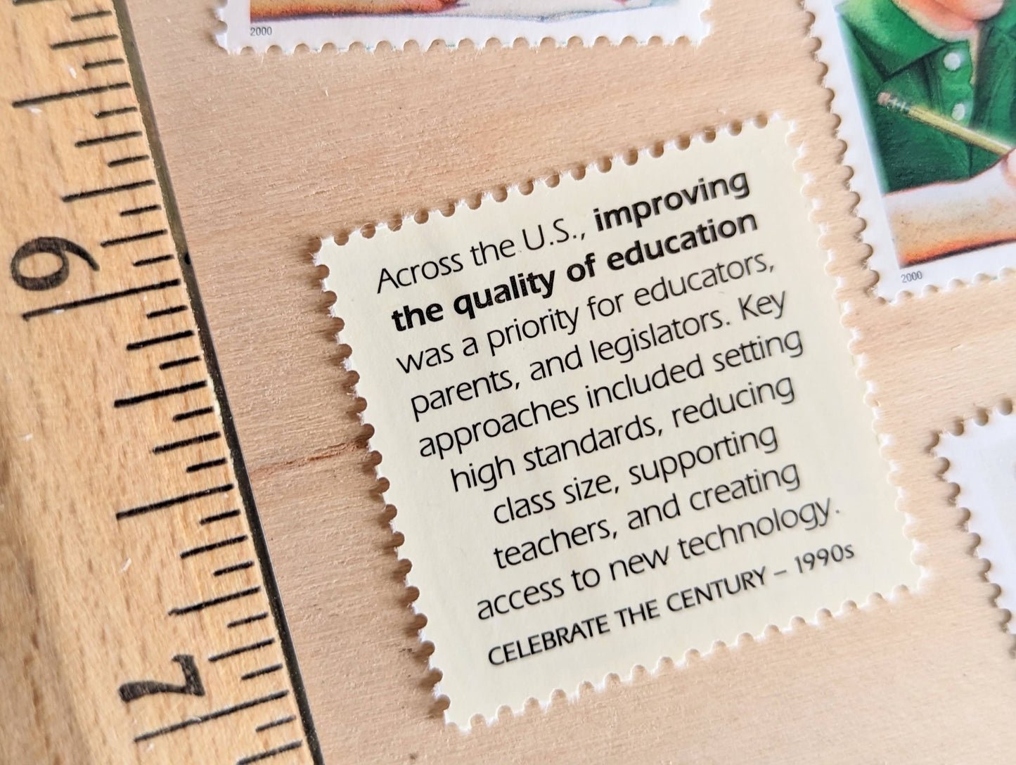 Improving the Quality of Education Stamps, Set of 5, Vintage Unused USPS 33 Cent Postage Stamps, 1990s Celebrate the Century Stamps 1998–2000, Gummed