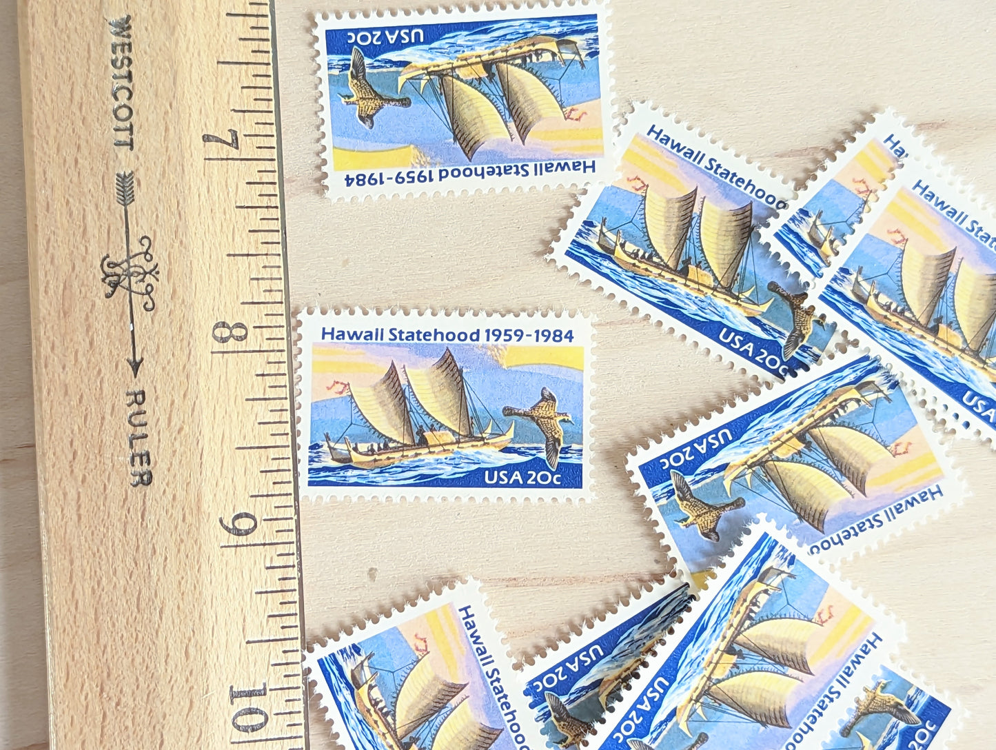 Hawaii, Vintage Unused USPS 20 Cent Postage Stamps, Statehood Stamps (Hawaii), 1984, Gummed