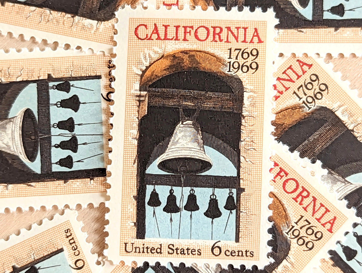 California Statehood, Vintage Unused USPS 6 Cent Postage Stamps, Statehood Stamps (California), 1969, Gummed