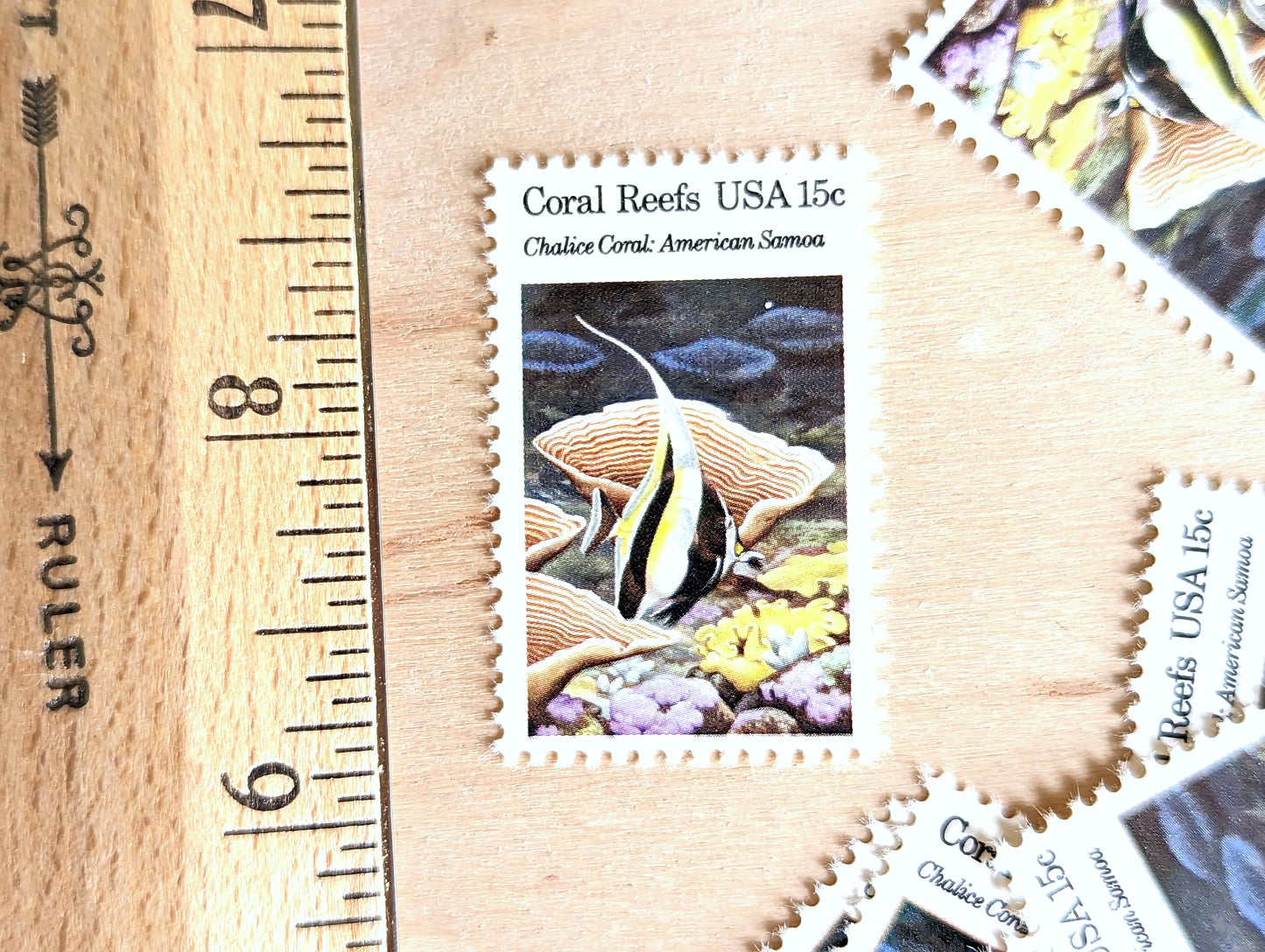 Coral Reefs Stamps, Vintage Unused USPS 15 Cent Postage Stamps, Finger Coral, Brain Coral, Chalice Coral, Elkhorn Coral 1980, Gummed