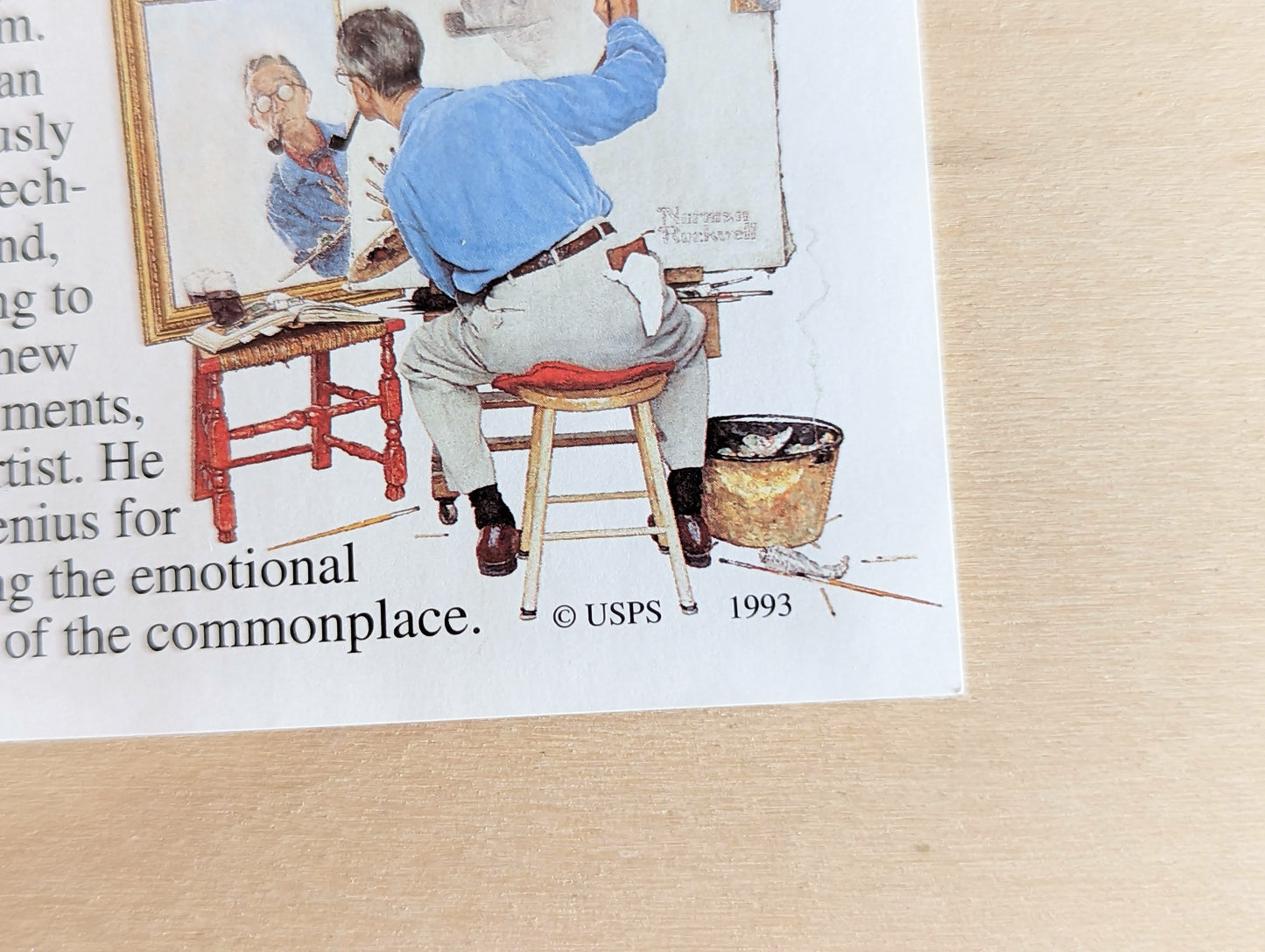 Norman Rockwell, Vintage Unused USPS Postage Stamps, Norman Rockwell Stamps (Souvenir Sheet), 1993, Gummed