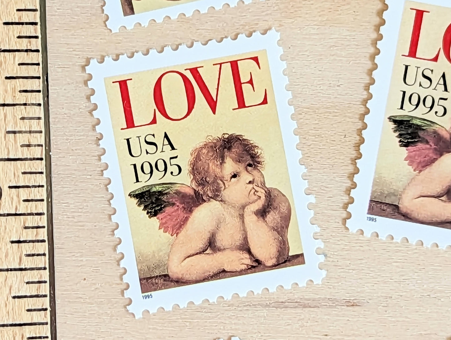 Cupid Love, Vintage Unused USPS 32 Cent Postage Stamps, Love Series Cherub Stamps, 1995, Gummed