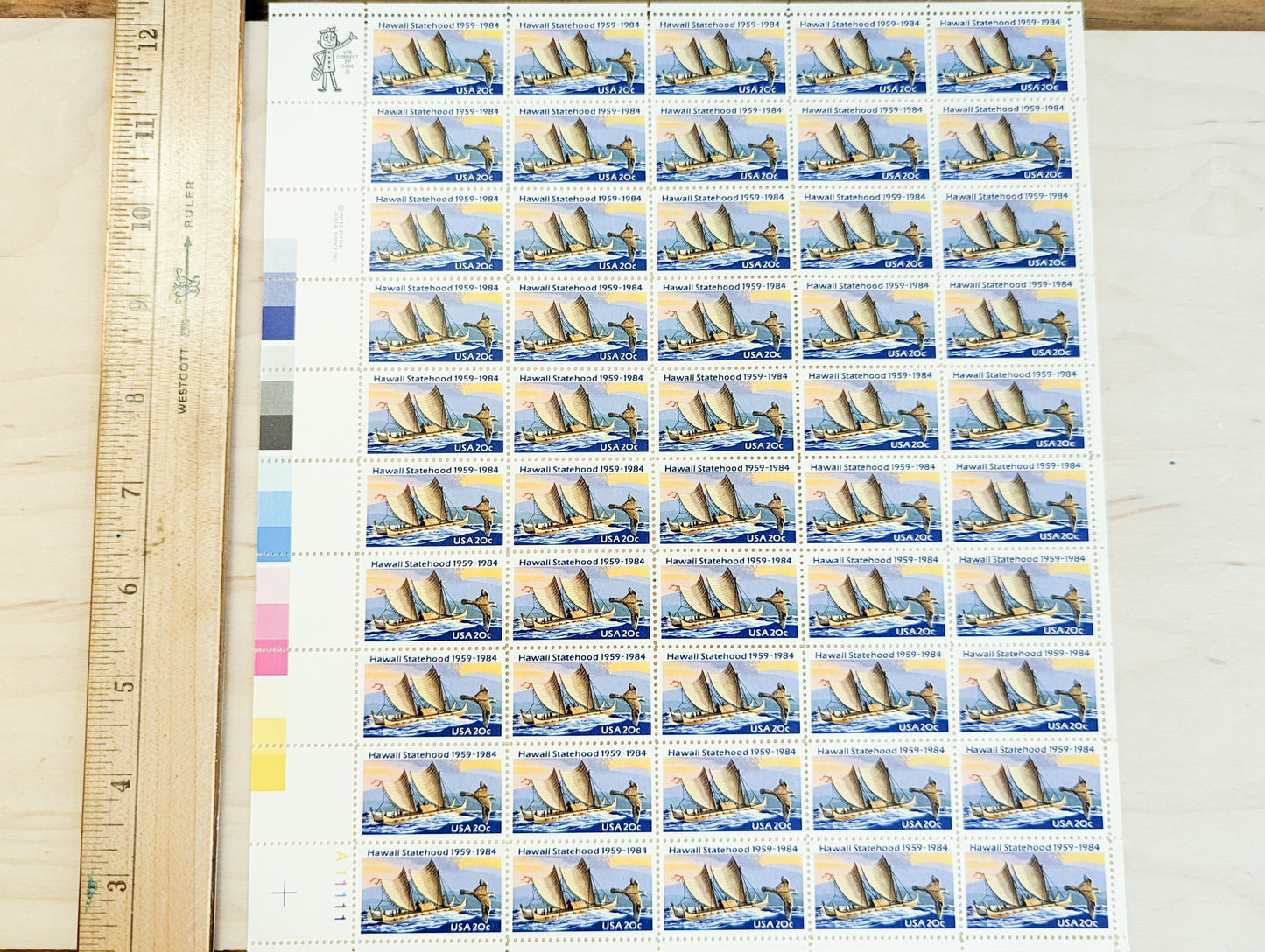 Hawaii, Vintage Unused USPS 20 Cent Postage Stamps, Statehood Stamps (Hawaii), 1984, Gummed