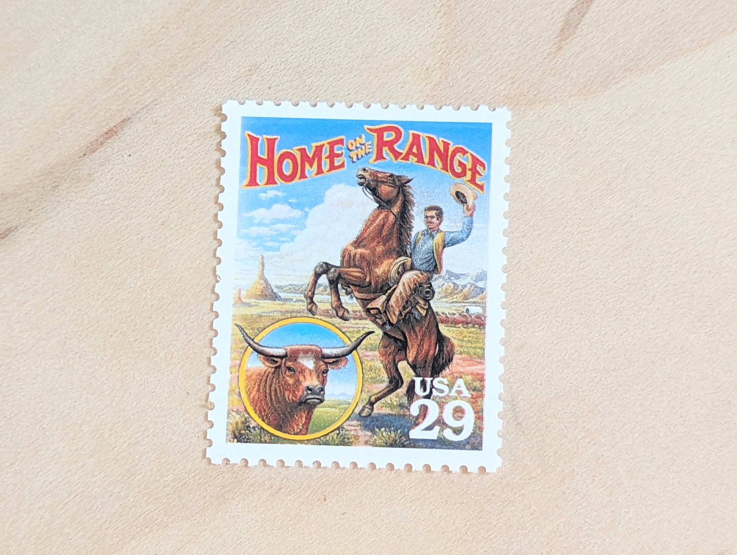 Home On The Range, Set of 5, Vintage Unused USPS 29 Cent Postage Stamps, Legends of the West 1994, Gummed