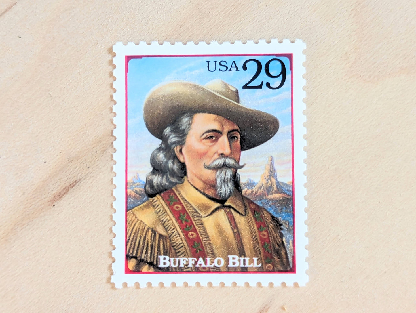 Buffalo Bill, Set of 5, Vintage Unused USPS 29 Cent Postage Stamps, Legends of the West 1994, Gummed