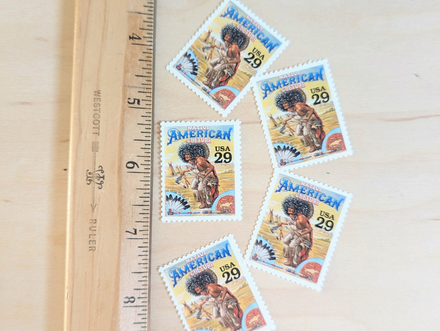 Native American Culture, Set of 5, Vintage Unused USPS 29 Cent Postage Stamps, Legends of the West 1994, Gummed