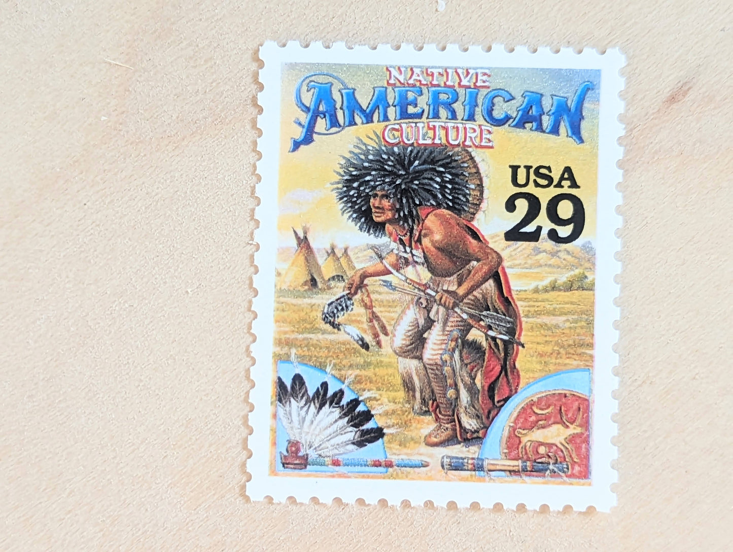 Native American Culture, Set of 5, Vintage Unused USPS 29 Cent Postage Stamps, Legends of the West 1994, Gummed
