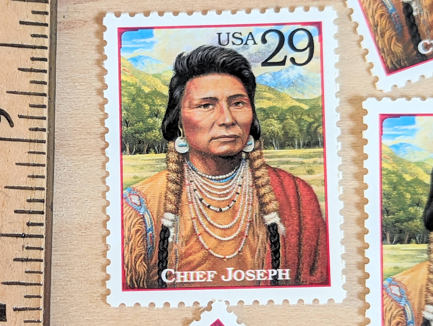 Chief Joseph, Set of 5, Vintage Unused USPS 29 Cent Postage Stamps, Legends of the West 1994, Gummed