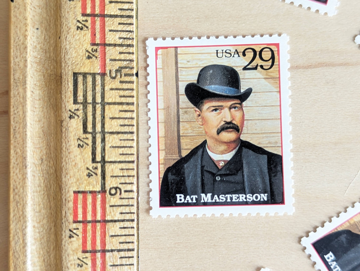 Bat Masterson, Set of 5, Vintage Unused USPS 29 Cent Postage Stamps, Legends of the West 1994, Gummed