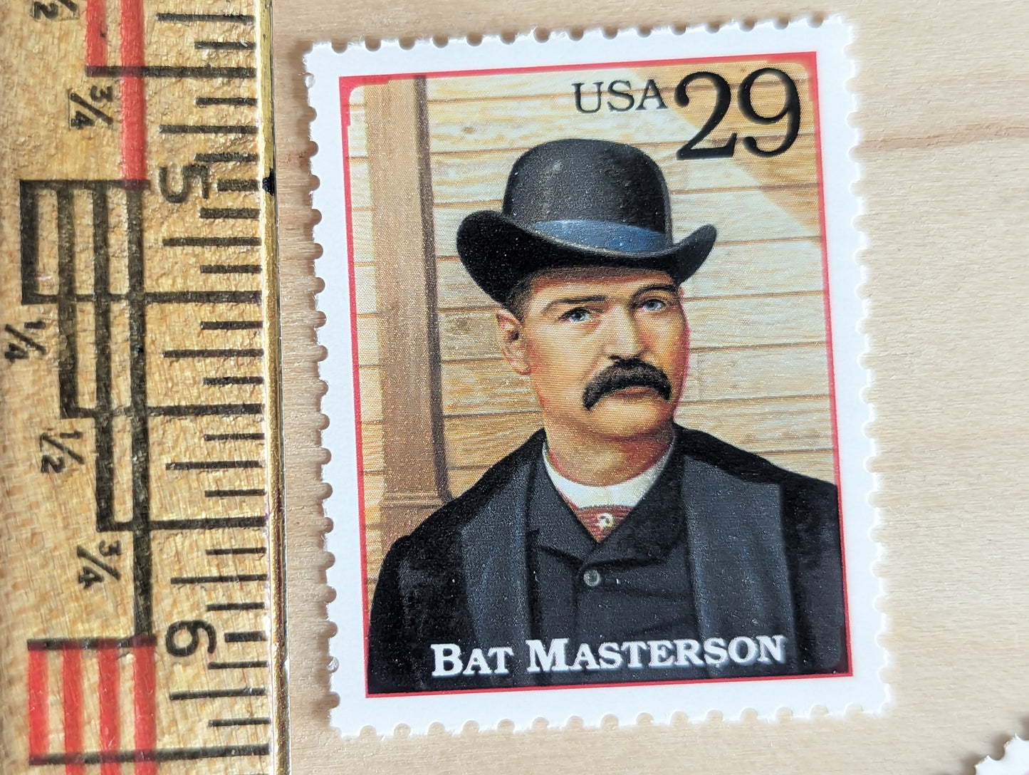 Bat Masterson, Set of 5, Vintage Unused USPS 29 Cent Postage Stamps, Legends of the West 1994, Gummed