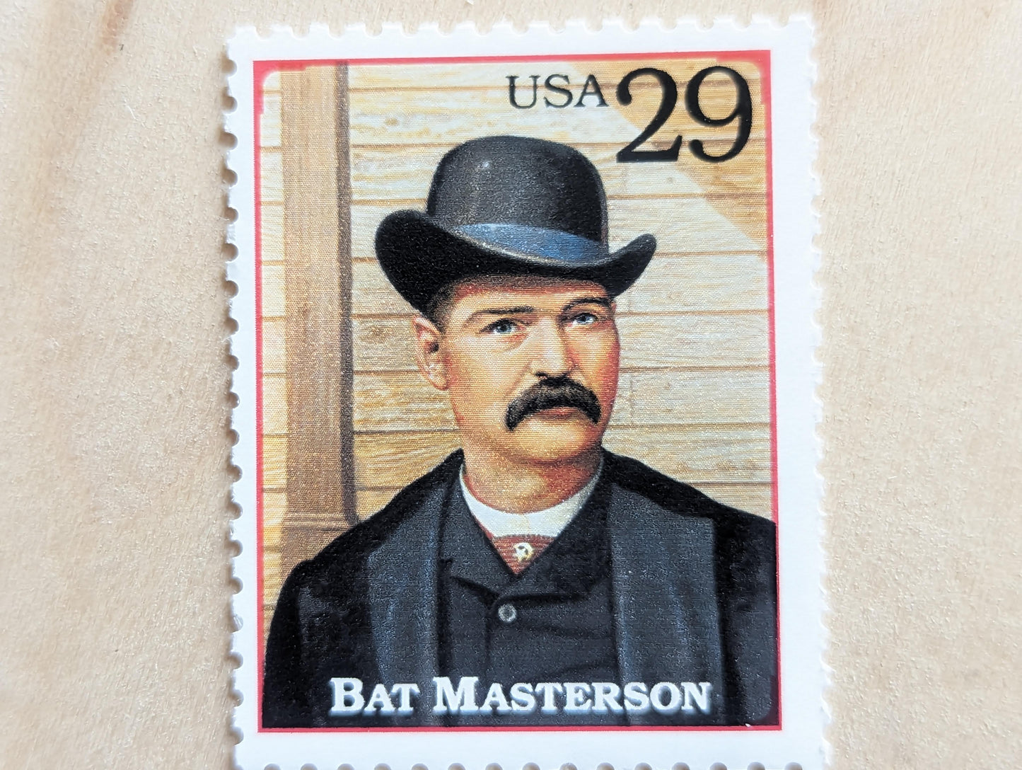 Bat Masterson, Set of 5, Vintage Unused USPS 29 Cent Postage Stamps, Legends of the West 1994, Gummed