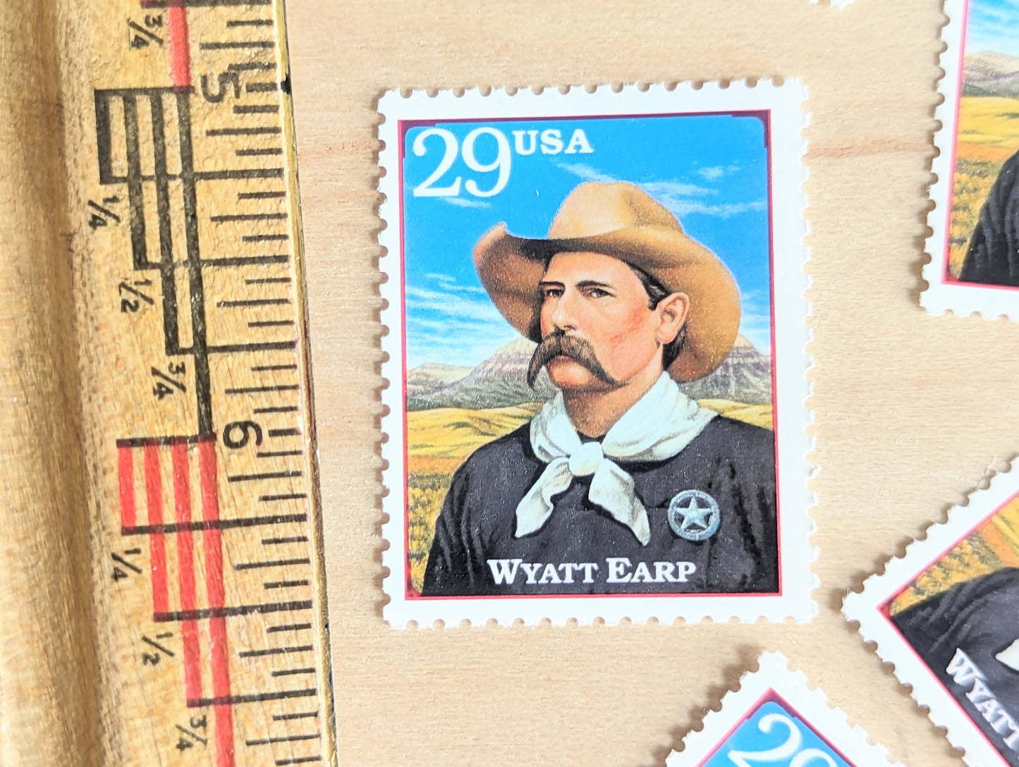 Wyatt Earp, Set of 5, Vintage Unused USPS 29 Cent Postage Stamps, Legends of the West 1994, Gummed