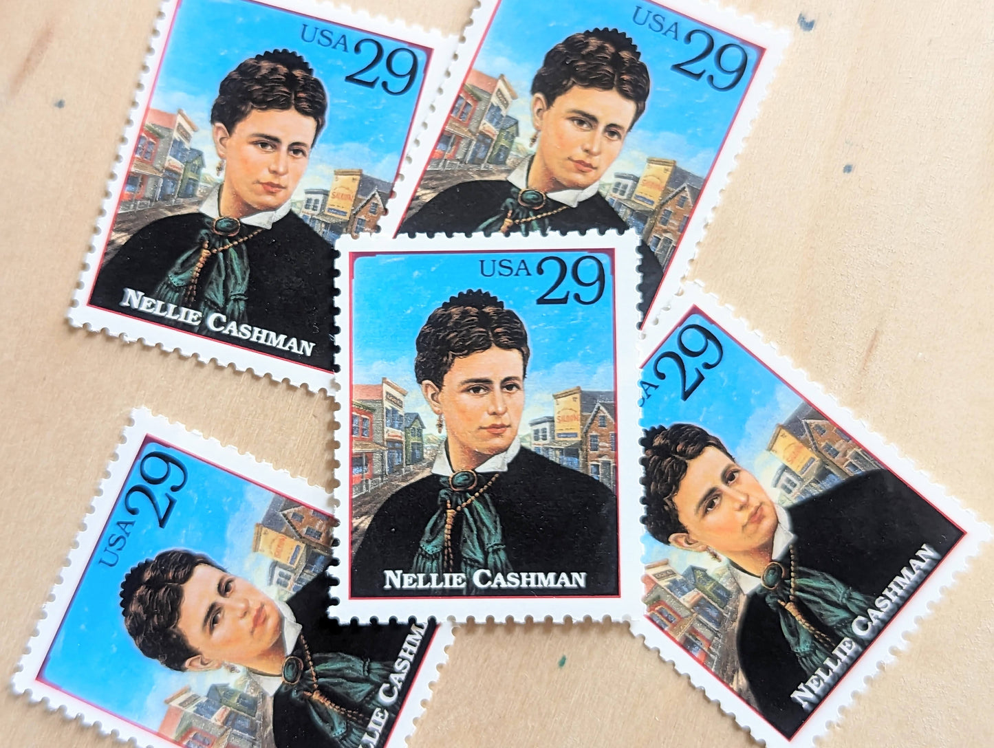 Nellie Cashman, Set of 5, Vintage Unused USPS 29 Cent Postage Stamps, Legends of the West 1994, Gummed
