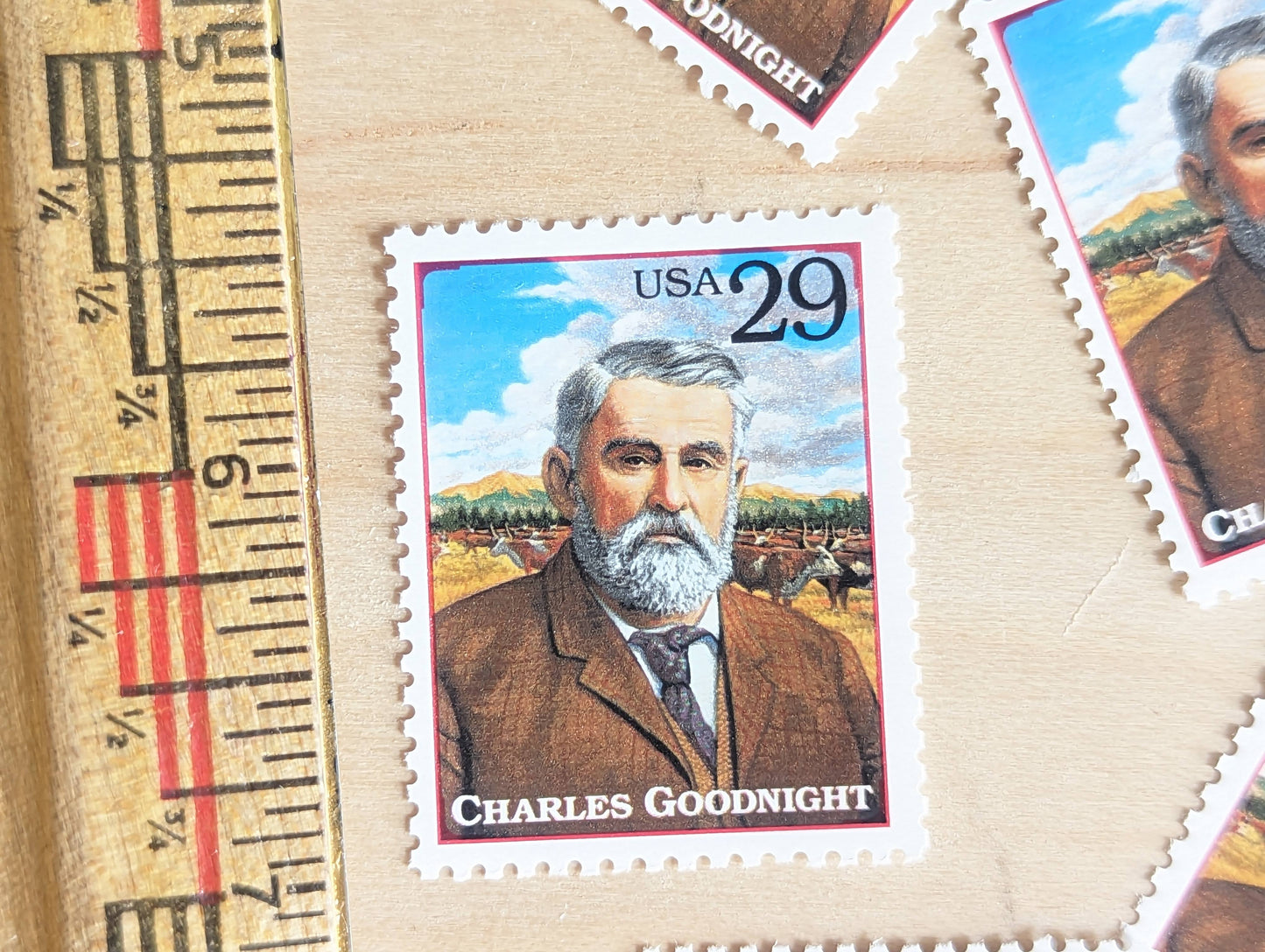 Charles Goodnight, Set of 5, Vintage Unused USPS 29 Cent Postage Stamps, Legends of the West 1994, Gummed