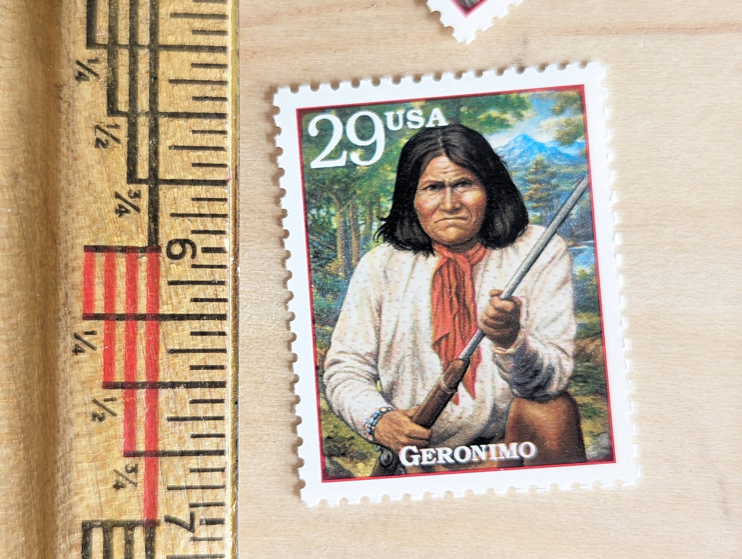 Geronimo, Set of 5, Vintage Unused USPS 29 Cent Postage Stamps, Legends of the West 1994, Gummed