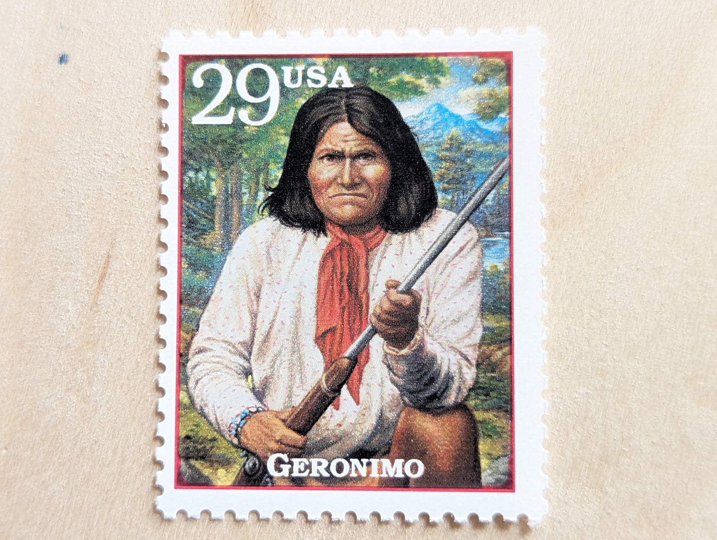 Geronimo, Set of 5, Vintage Unused USPS 29 Cent Postage Stamps, Legends of the West 1994, Gummed