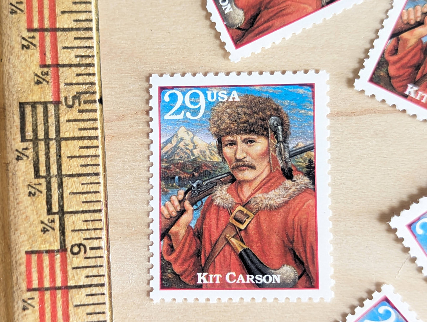 Kit Carson, Set of 5, Vintage Unused USPS 29 Cent Postage Stamps, Legends of the West 1994, Gummed