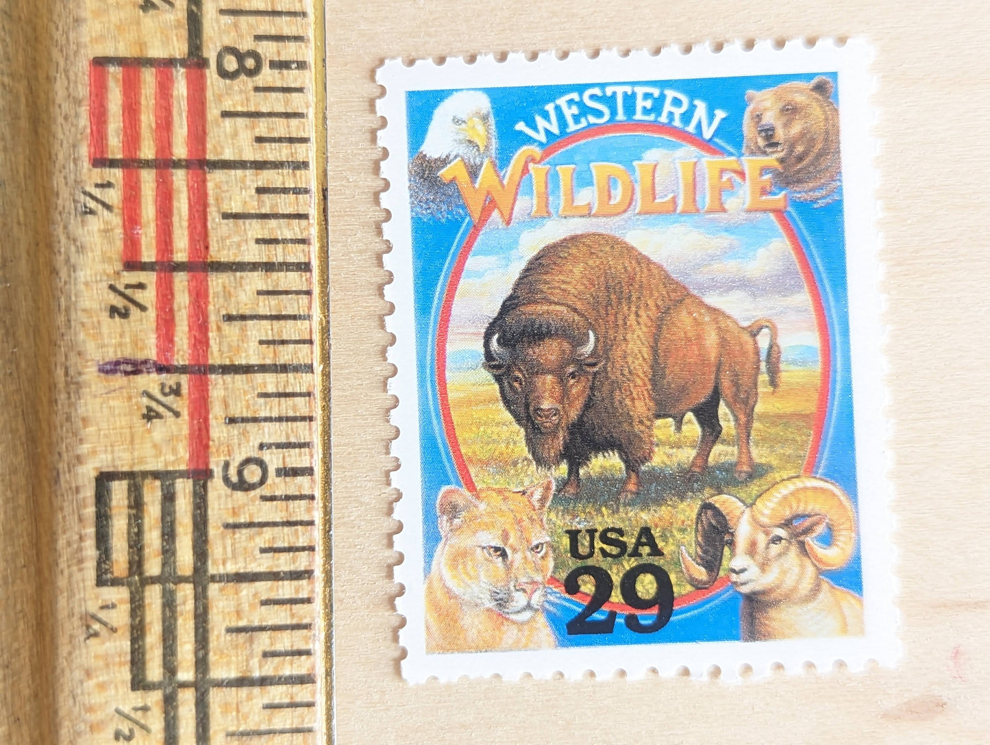 Western Wildlife, Set of 5, Vintage Unused USPS 29 Cent Postage Stamps, Legends of the West 1994, Gummed