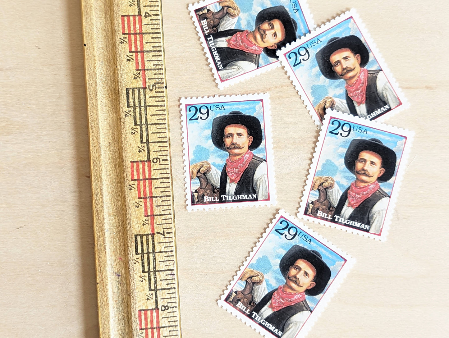 Bill Tilghman, Set of 5, Vintage Unused USPS 29 Cent Postage Stamps, Legends of the West 1994, Gummed
