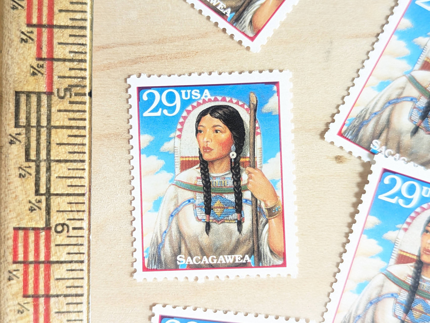 Sacagawea, Set of 5, Vintage Unused USPS 29 Cent Postage Stamps, Legends of the West 1994, Gummed