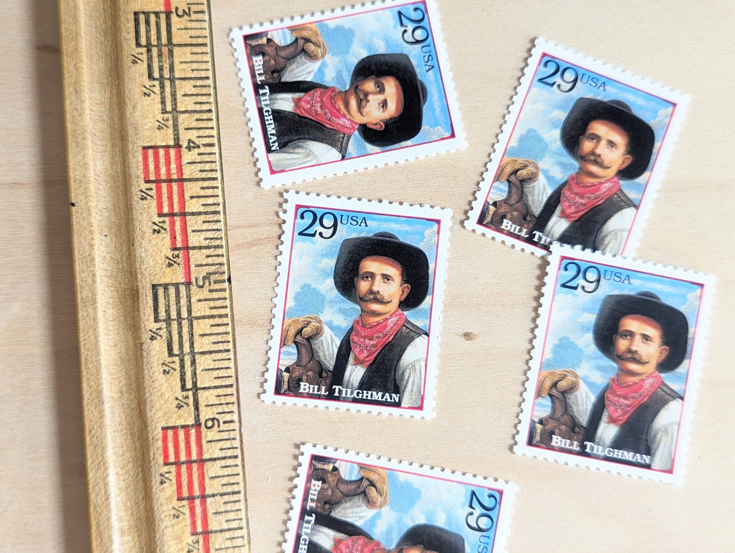 Bill Tilghman, Set of 5, Vintage Unused USPS 29 Cent Postage Stamps, Legends of the West 1994, Gummed