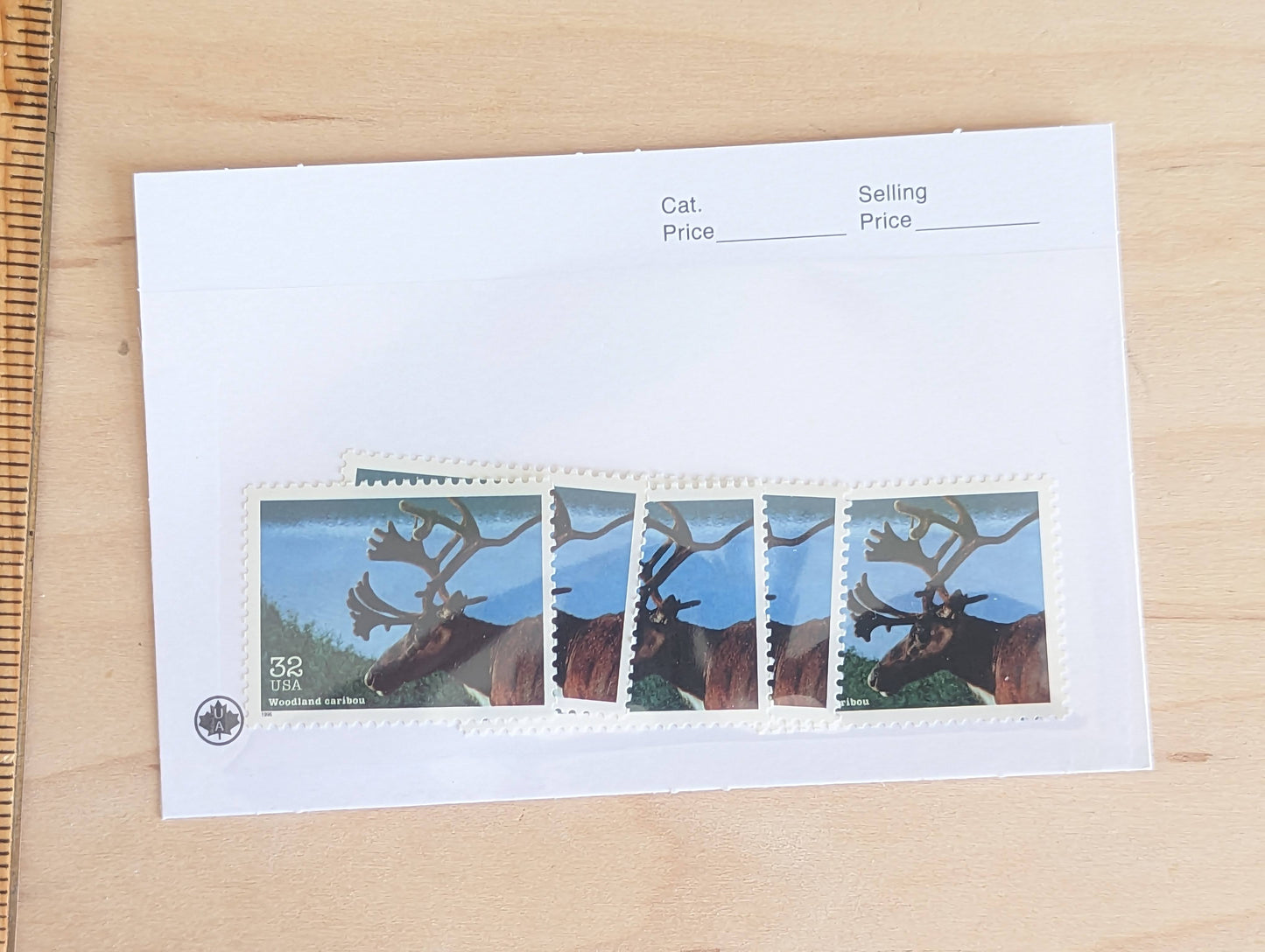 Wetland Caribou Stamps, Set of 5, Vintage Unused USPS 32 Cent Postage Stamps, Endangered Species 1995, Gummed