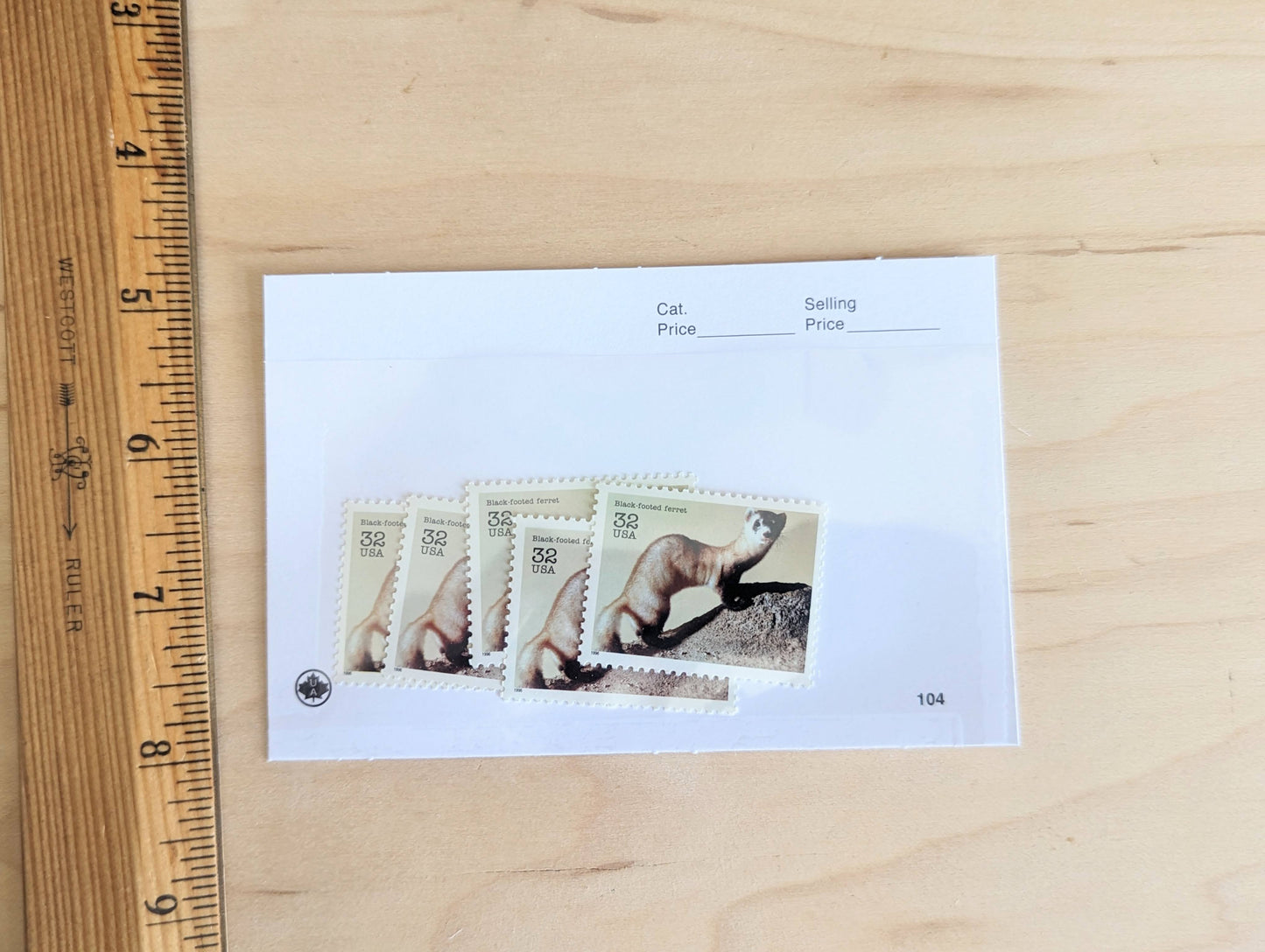 Black Footed Ferret Stamps, Set of 5, Vintage Unused USPS 32 Cent Postage Stamps, Endangered Species 1995, Gummed
