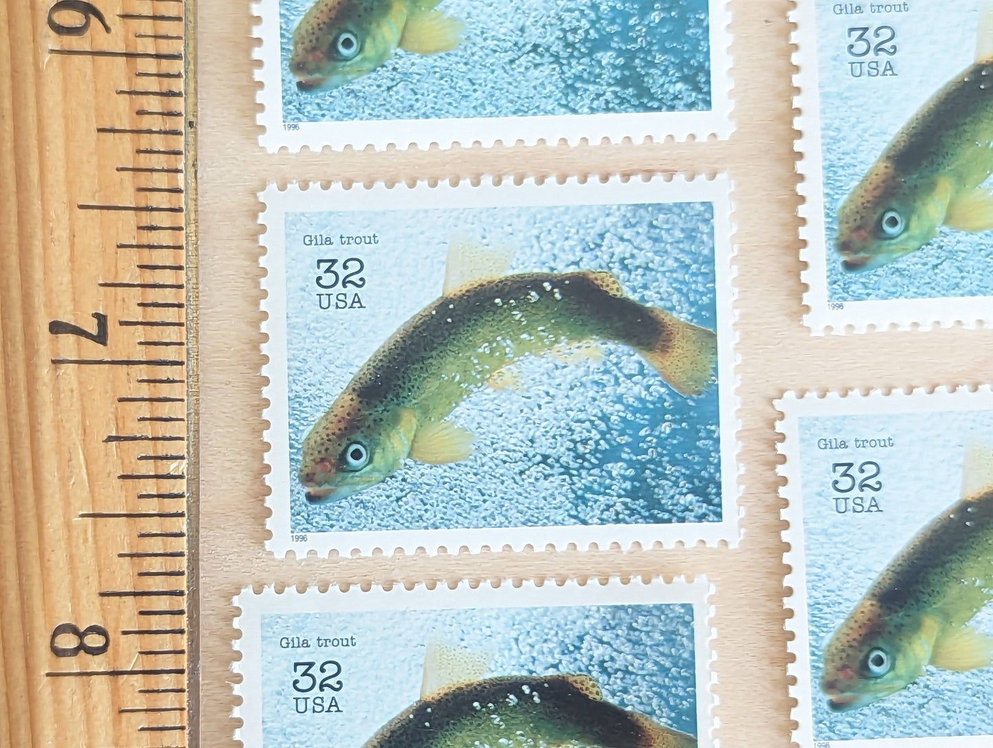Gila Trout Stamps, Set of 5, Vintage Unused USPS 32 Cent Postage Stamps, Endangered Species 1995, Gummed