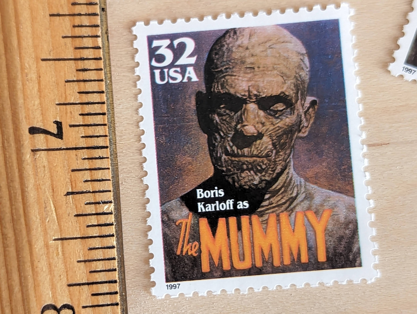 Mummy, Set of 5, Vintage Unused USPS 32 Cent Postage Stamps, Classic Movie Monsters Series 1996, Gummed