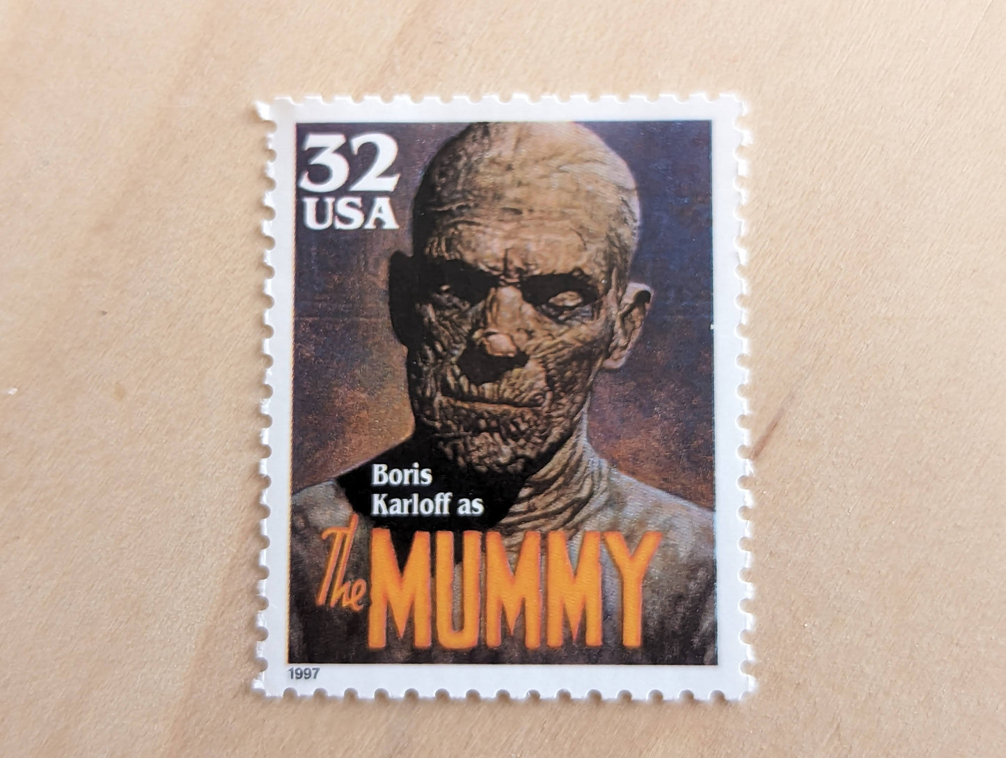 Mummy, Set of 5, Vintage Unused USPS 32 Cent Postage Stamps, Classic Movie Monsters Series 1996, Gummed