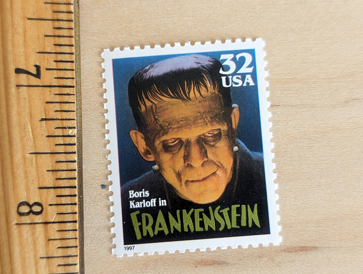 Frankenstein, Set of 5, Vintage Unused USPS 32 Cent Postage Stamps, Classic Movie Monsters Series 1996, Gummed