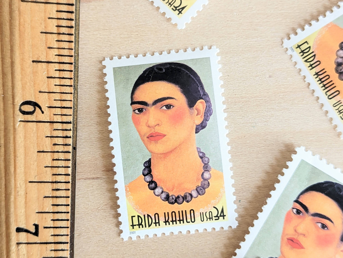 Frida Kahlo Stamps, Set of 5, Vintage Unused USPS 34 Cent Postage Stamps, Self Portrait 2001, Gummed