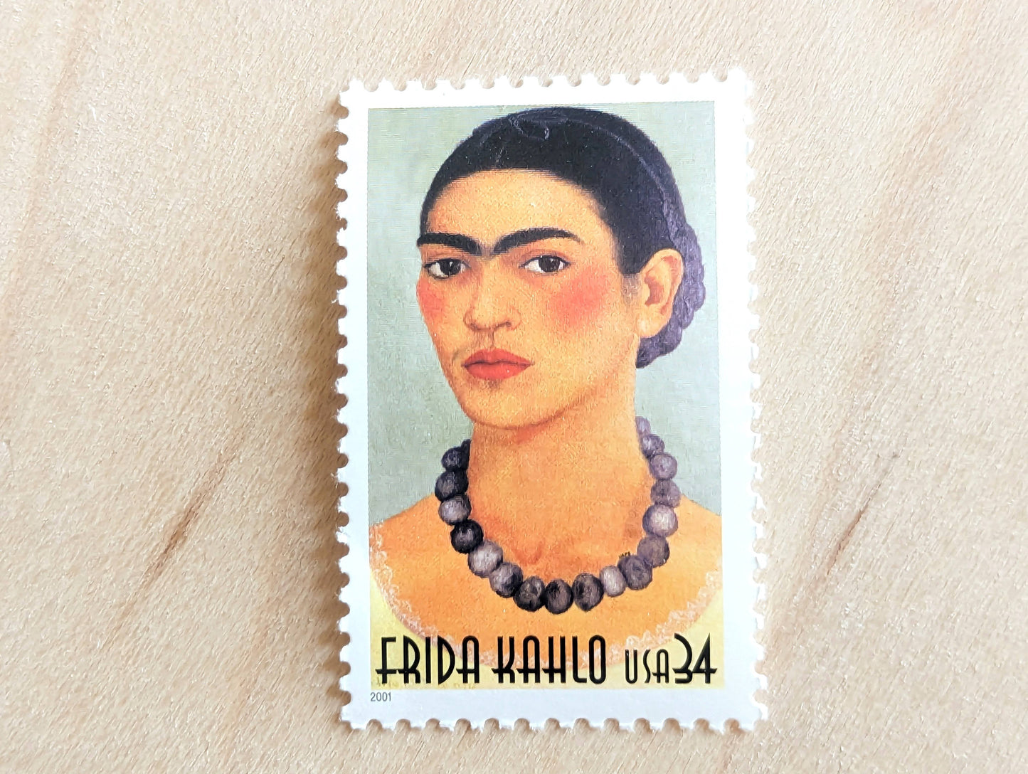 Frida Kahlo Stamps, Set of 5, Vintage Unused USPS 34 Cent Postage Stamps, Self Portrait 2001, Gummed